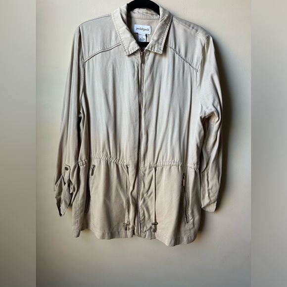 Peck And Peck Full Zip Adjustable Drawcord Waist Utility Jacket Size XL - Picture 1 of 7